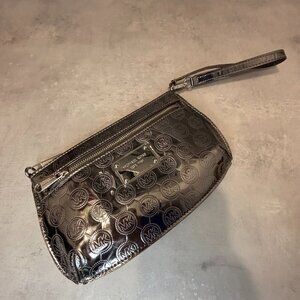 Michael Kors Metallic Silver Wristlet Clutch Purse